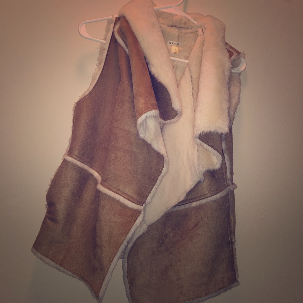 Fur and suede vest